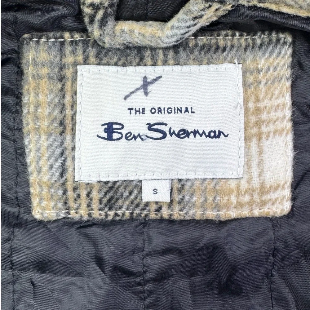 Ben Sherman Mens Plaid Button Front Lined Jacket Soft Cozy Mens Small